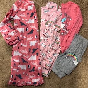 Girls size 6/7 pajamas. Set of 3 EUC